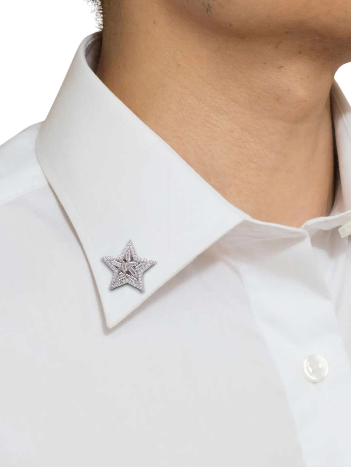 925 STERLING SILVER STAR DESIGN WITH CZ STONES BROACH