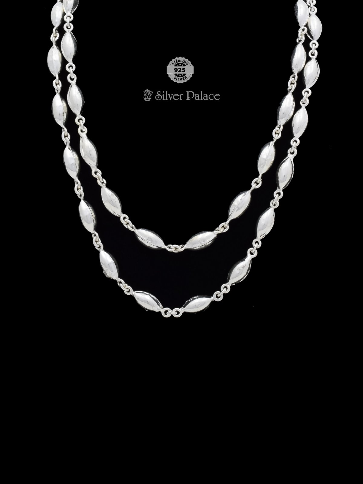 92.5 STERLING SILVER TWIN LINE EALICHI CARDOMOM MALA FOR POOJA