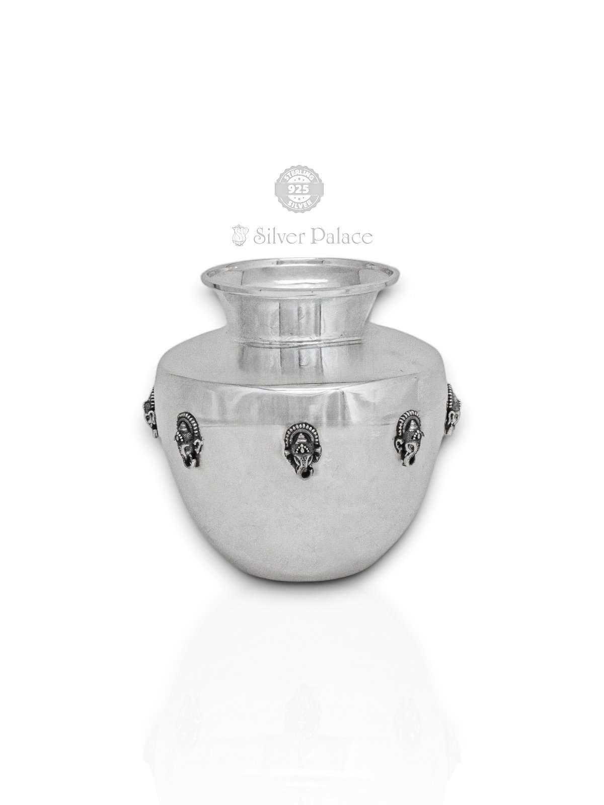 925 OXIDISED SILVER plain design VINAYAGAR motif  CHOMBU FOR POOJA