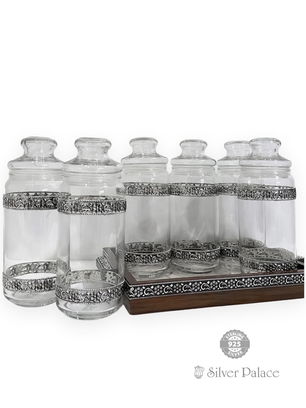 925 Sterling Silver Tray with Box - light weight pattern for Table ware