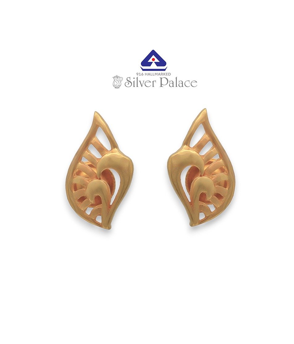 Kanche Collections Fancy Pure Gold Floral Studs For adults 