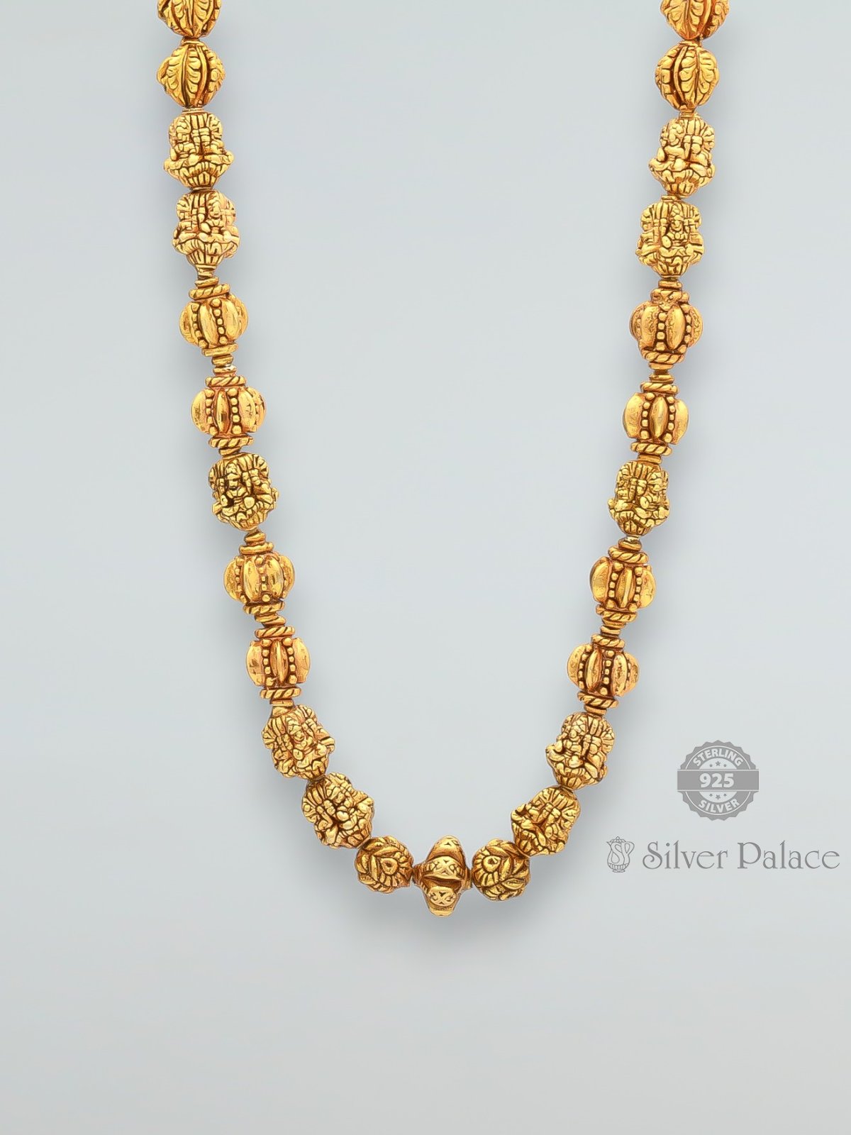 925 SILVER GOLD POLISHED NELLIKAI KUNDU DESIGN MALAA FOR WOMEN ANITE COLLECTION 