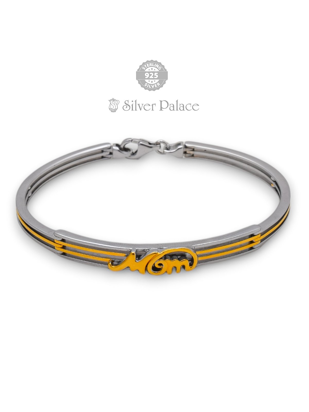 925 STERLING SILVER MOM LETTER BRACELET FOR MEN URBANE COLLECTION