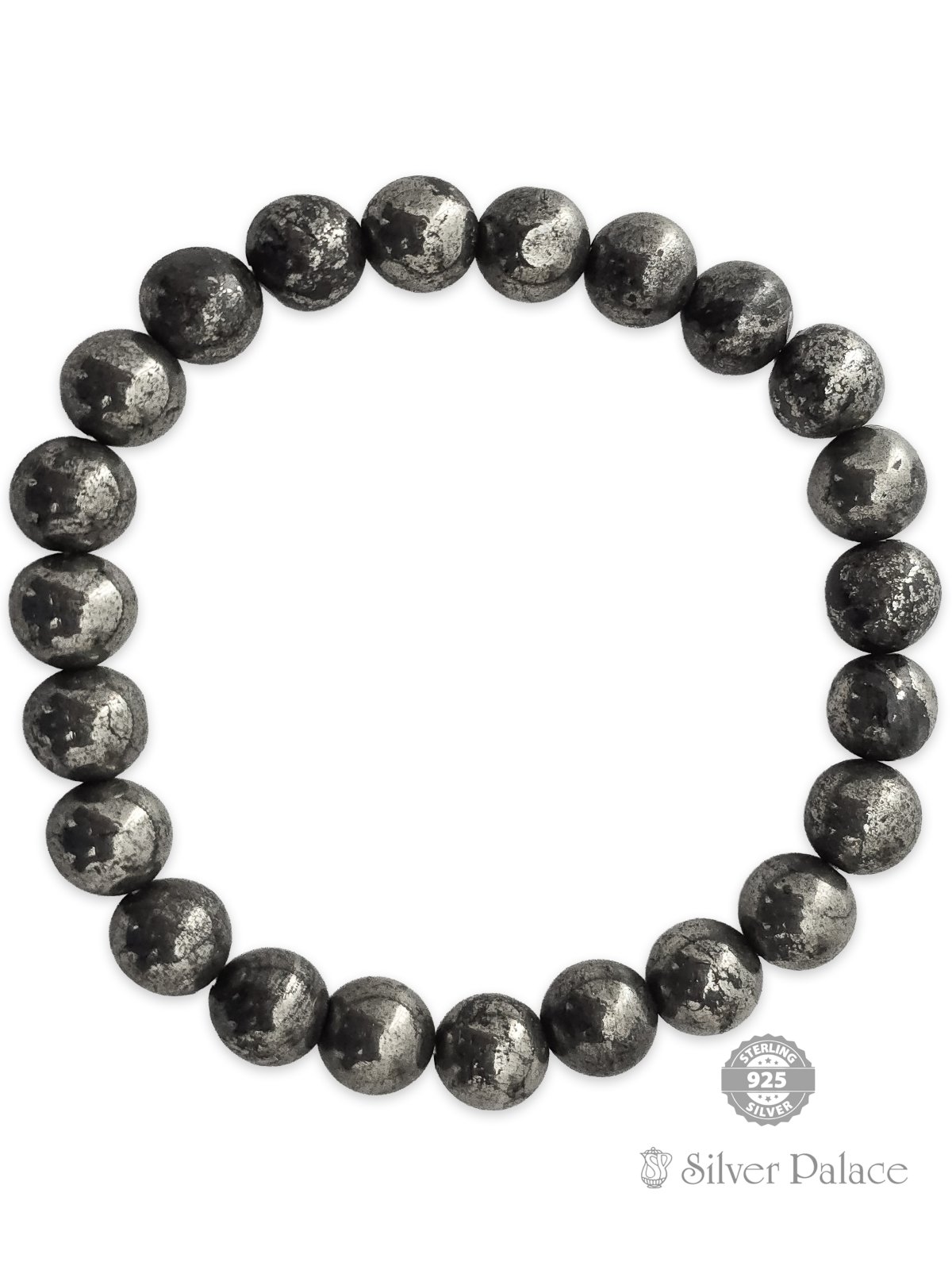 92.5 SILVER pyrite stones chakra BRACELET 