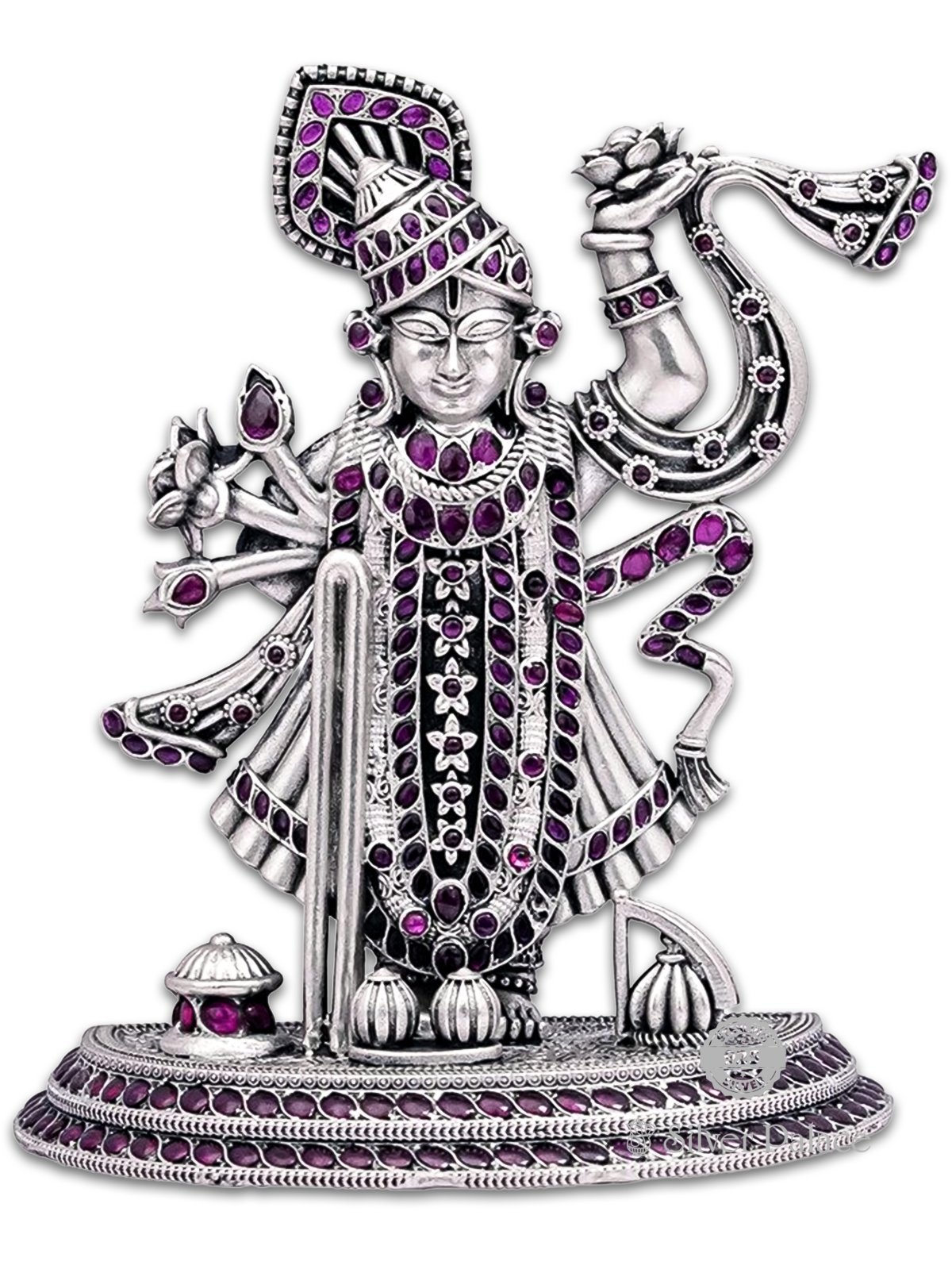 92.5 SILVER OXIDISED STONE STUDDED LC SHRINATHJI IDOL