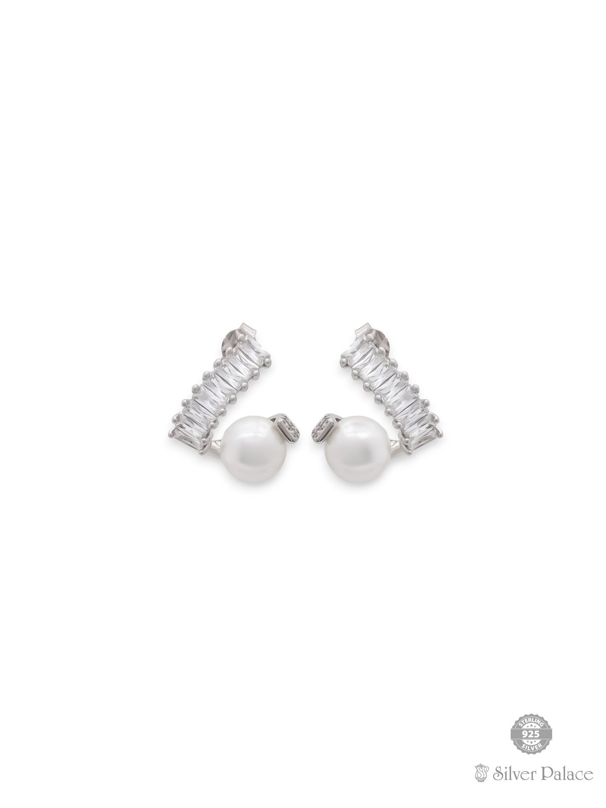 925 STERLING SILVER PEARL WIRH CZ STONE STUDS FOR GIRLS PUYA COLLECTION 