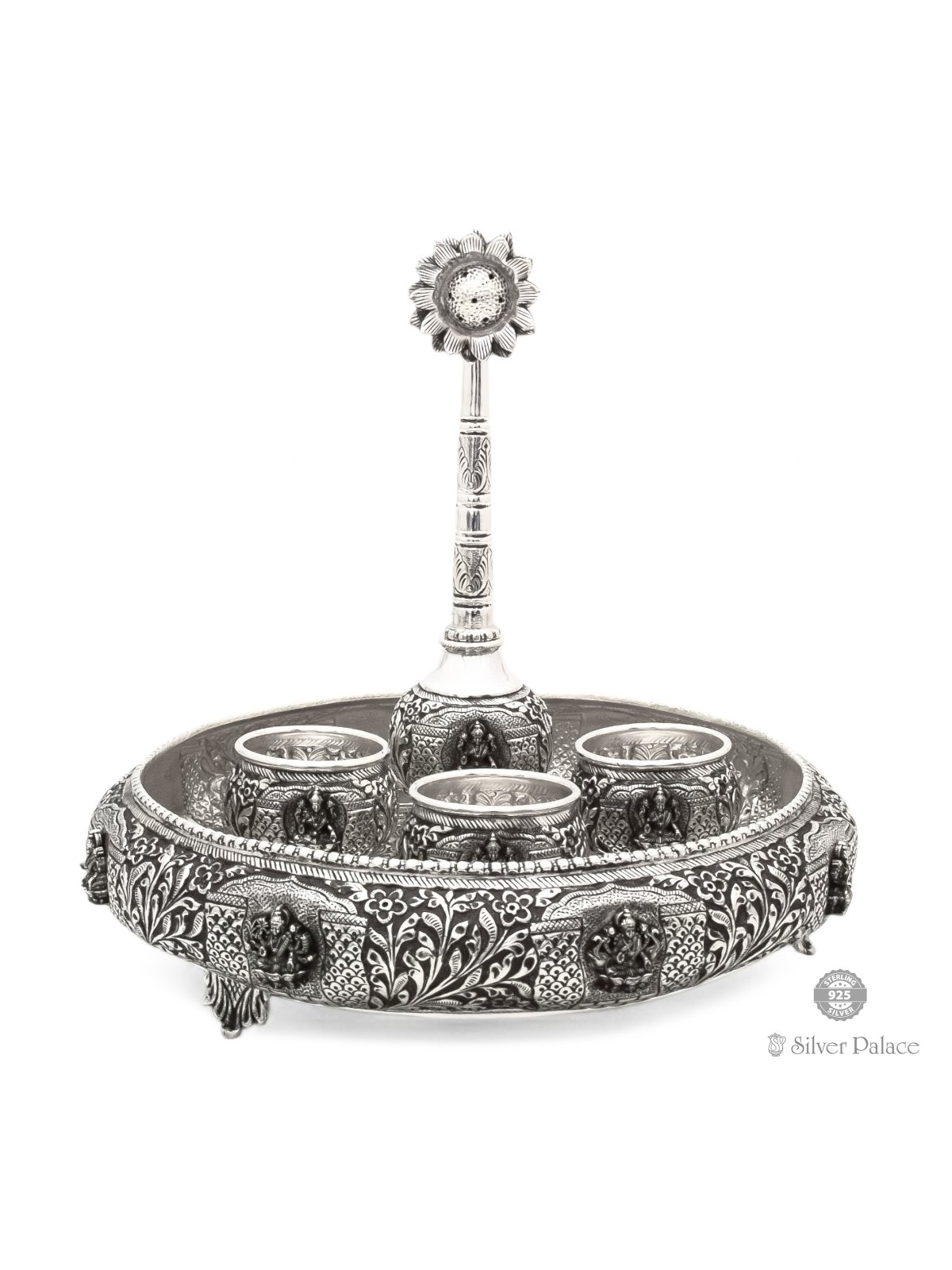 925 OXIDISED SILVER ASTALAKSHMI MOTIF NALANGU SET FOR WEDDINGS AND ENGAGEMENTS