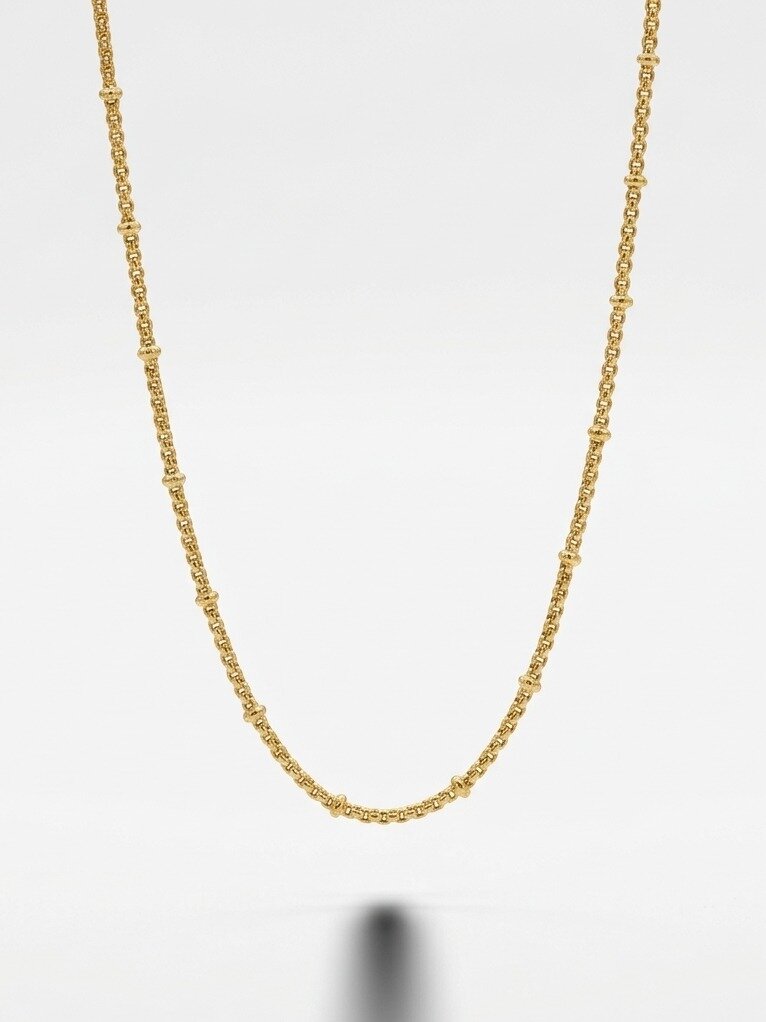 925 SILVER GOLD POLISHED BEAD CHAIN FOR WOMEN ANITE COLLECTION 