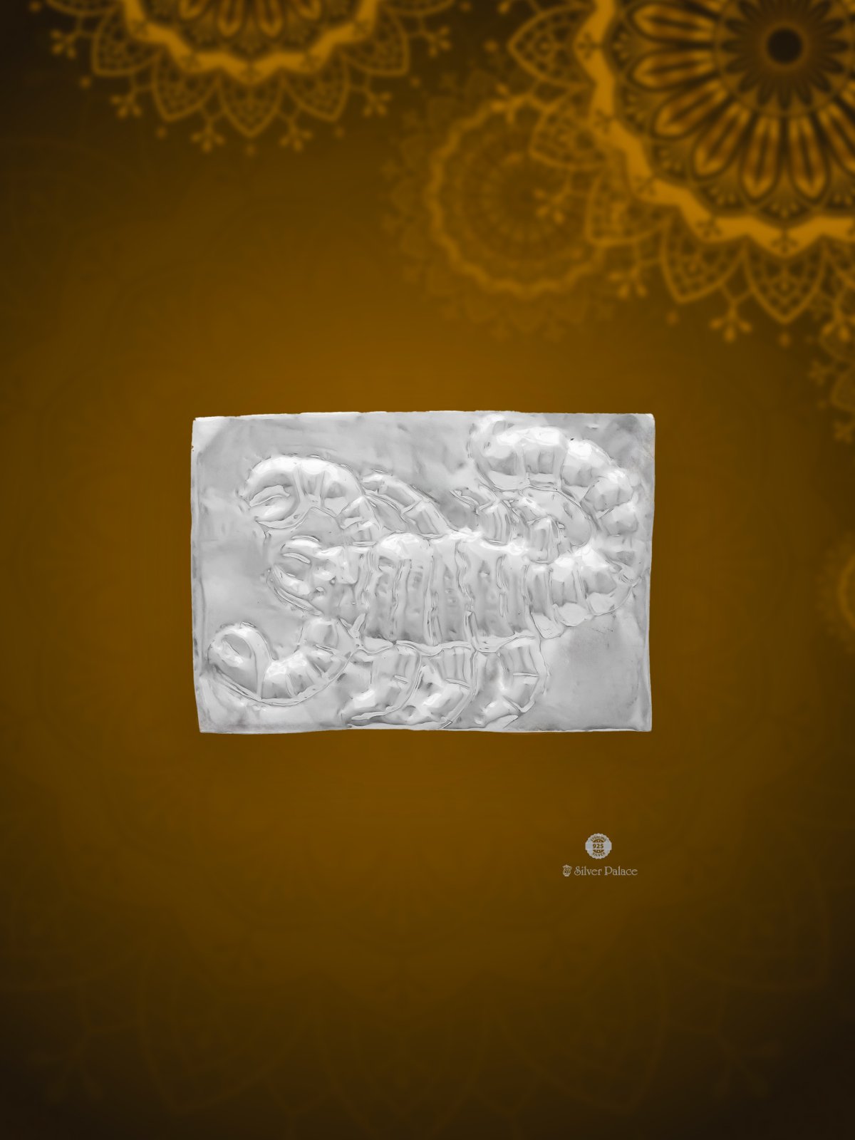 925 SILVER SCORPION SILVER SHEET FOR TEMPLE RITUALS SHRI COLLECTION 