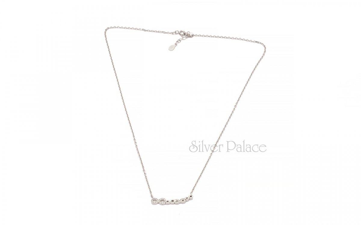  92.5 STERLING SILVER INFINITY BAR PENDANT FOR GIRLS LW