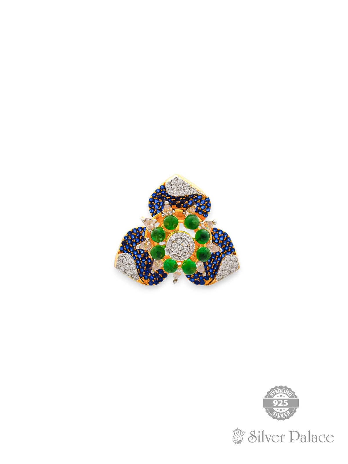 925 SILVER GOLD POLISHED FLORAL DESIGN PENDANT FOR GIRLS ANITE COLLECTION 