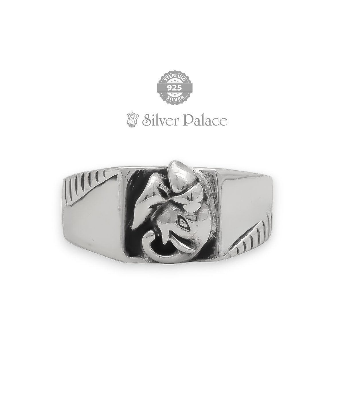 925 Silver With Divini Collections Ganesha Design Rings For Mens