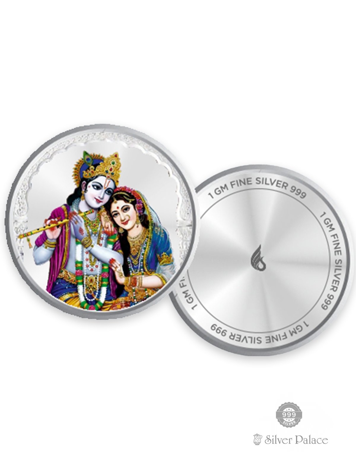 999.9 PURE SILVER RADHA KRISHNAN COIN BOX 