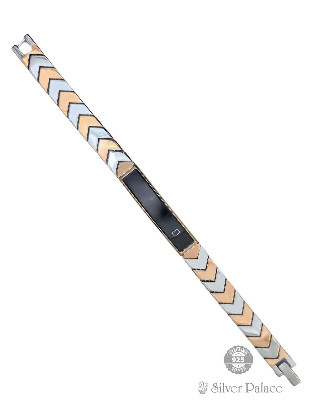 925 STERLING SILVER AAROW DESIGN 2-TONE SMART BRACELET 