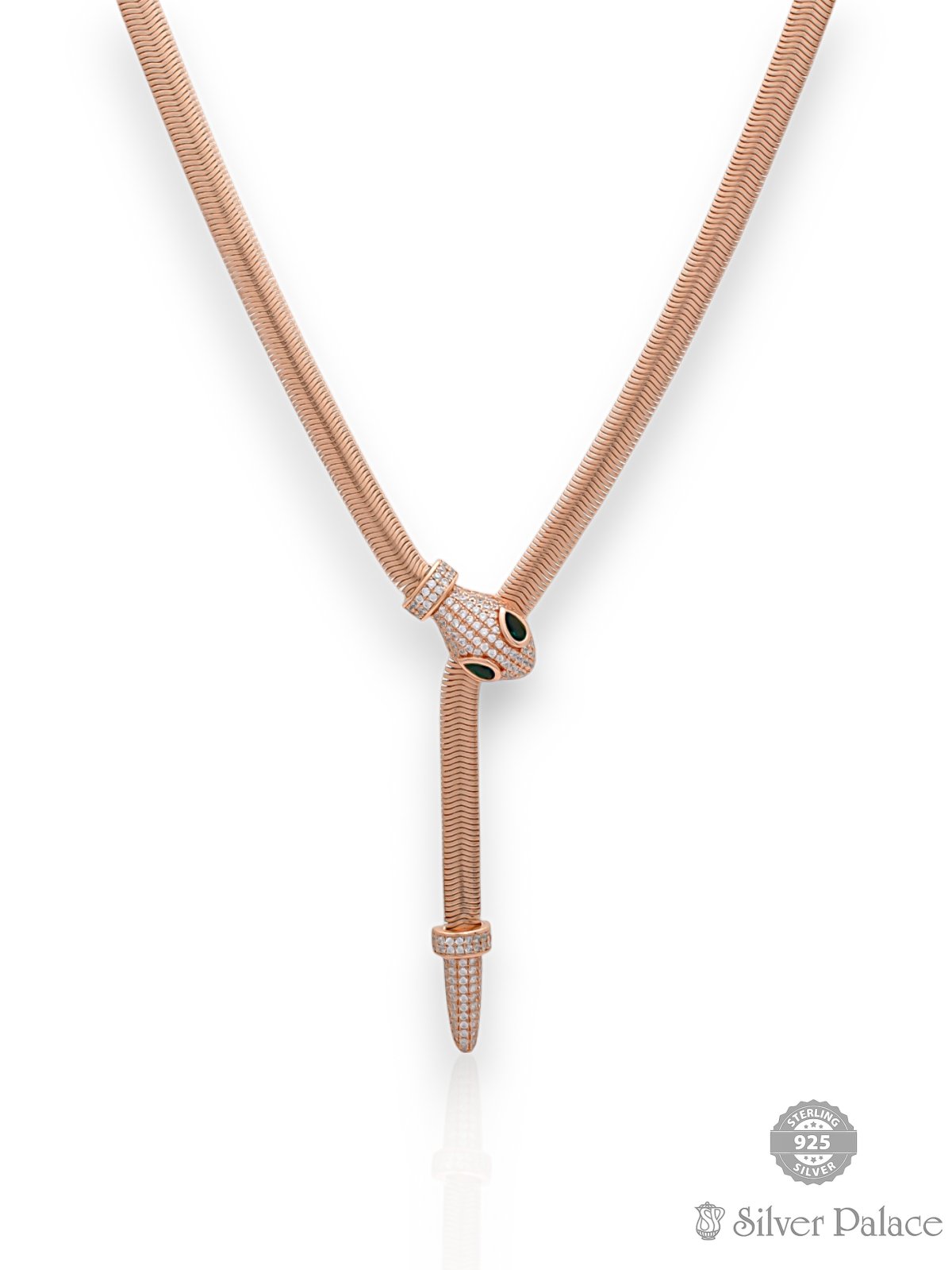 925 SILVER ROSE GOLD POLISHED SNAKE CHAIN FOR GIRLS SHEYA COLLECTION 