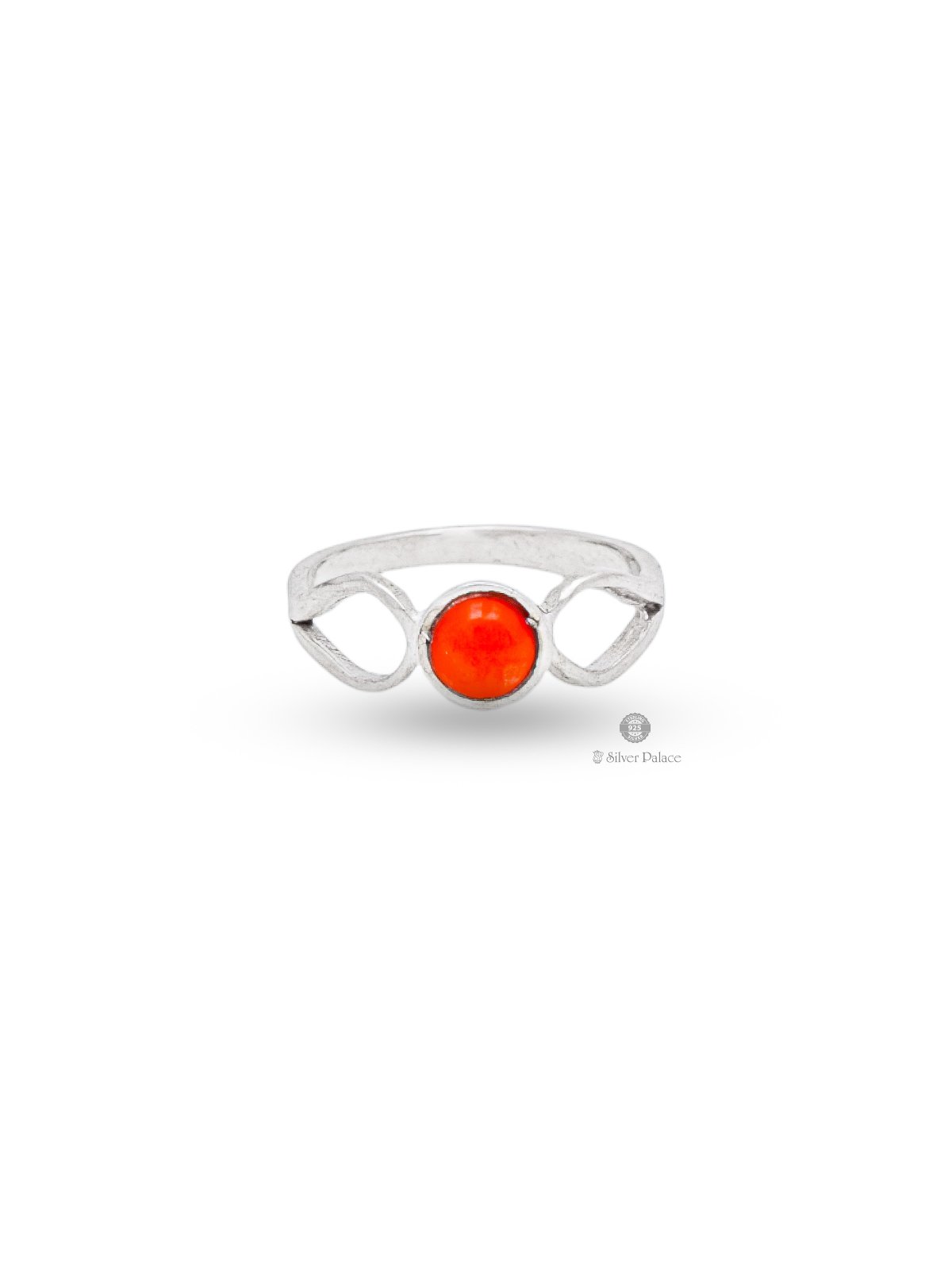 925 Sterling Silver Red Gemstone Rashi Ring For Unisex - Silver Palace