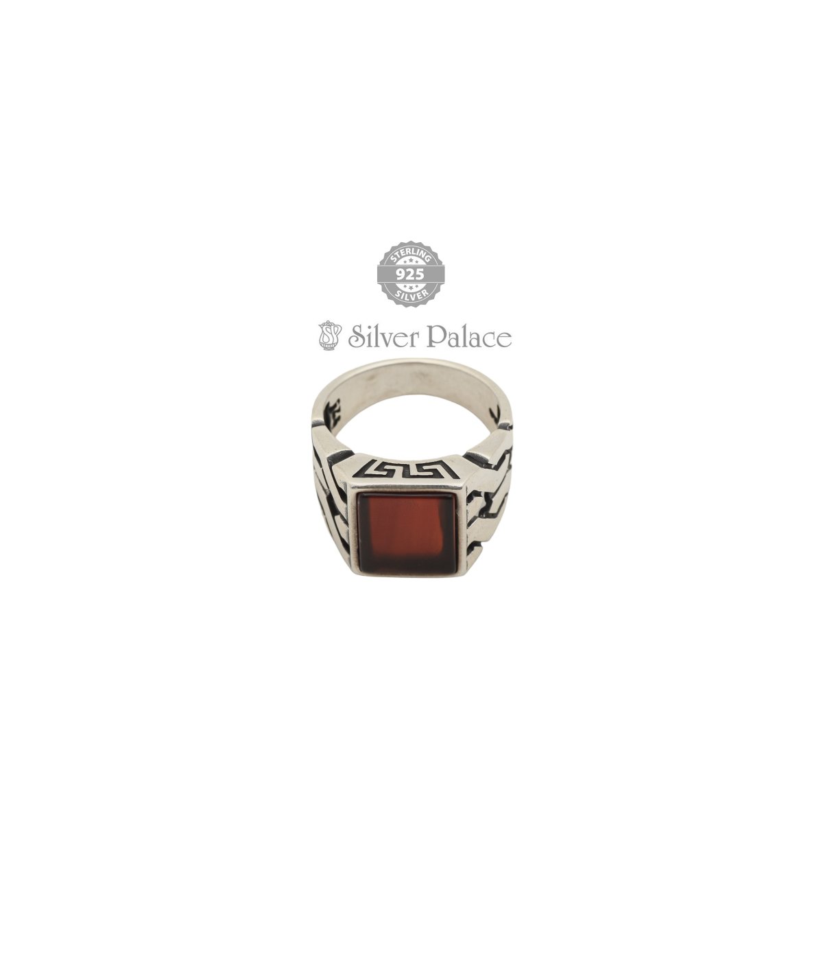 92.5 PURE SILVER FINGER RING WITH BROWN STONE FINGER RING FOR GIRLS