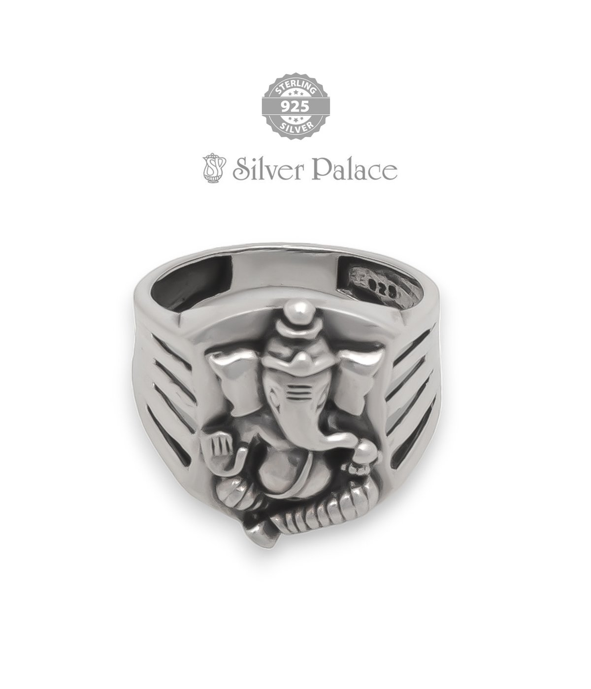 925 Sterling Silver Divine Collections  Lord Ganesh Ring For Men