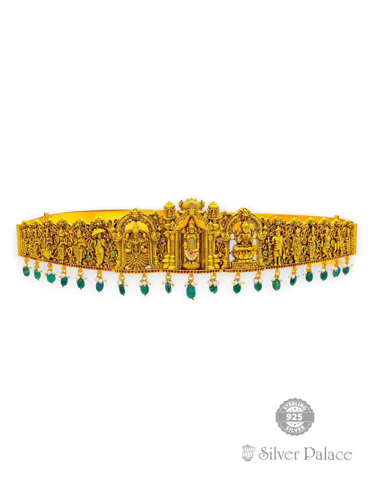 925 SILVER GOLD POLISHED LORD BALAJI & PADHMAVATHI ODDIYANAM FOR WEDDING 