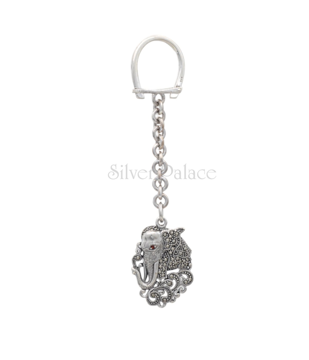92.5 PURE SILVER High Choice Elephant  Single Side Keychain