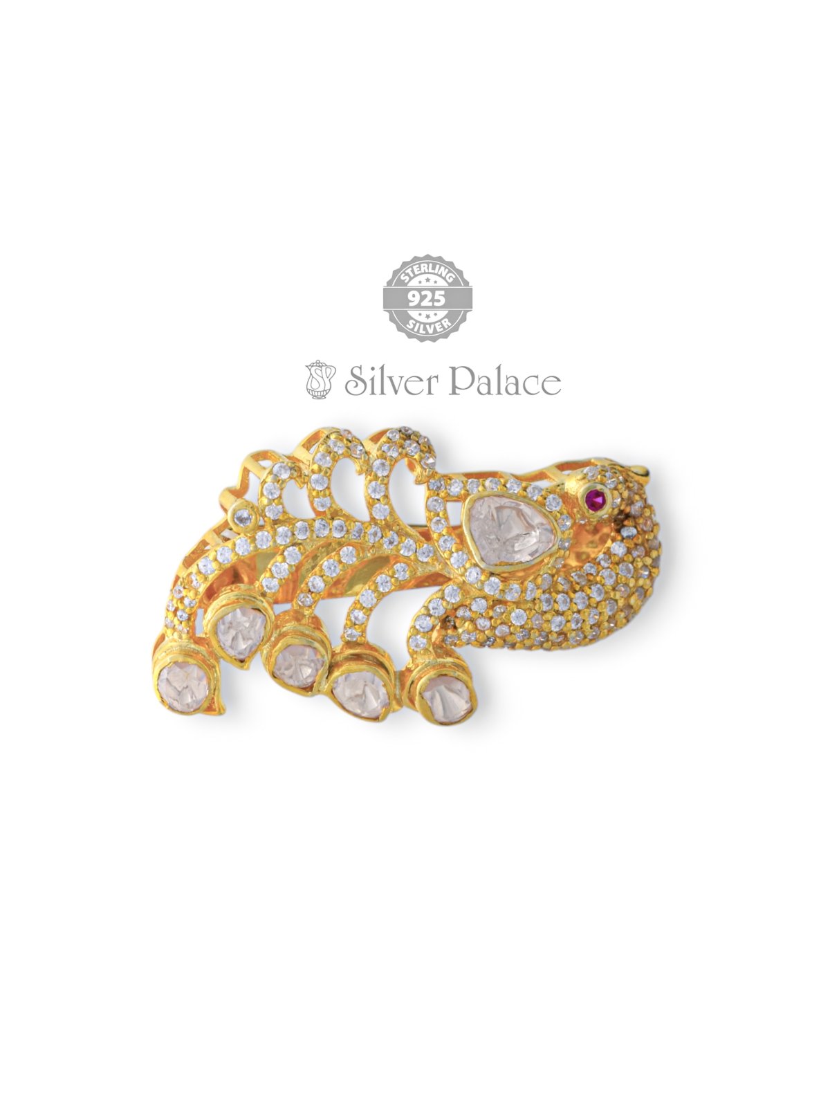 925 STERLING SILVER ANITE COLLECTION WOMEN FLORAL DESIGN BROOCHES  GOLD POLISHED