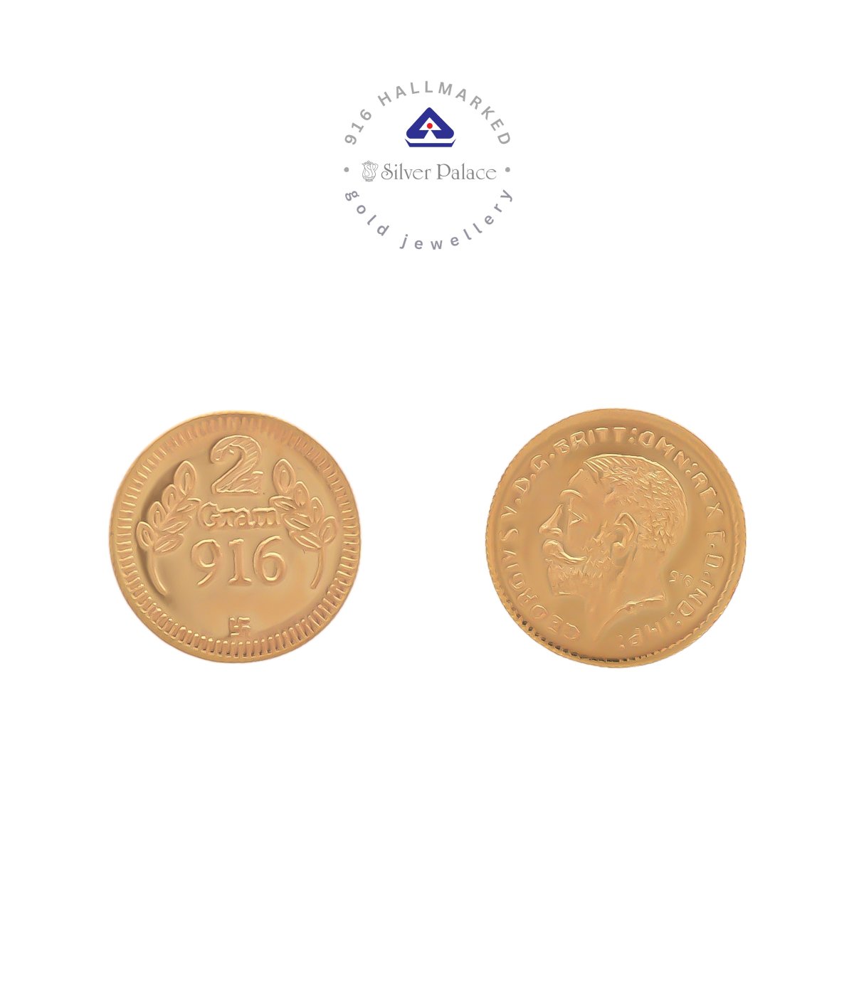 916 22CT 2 GMS GOLD COIN for gifting and invetsment