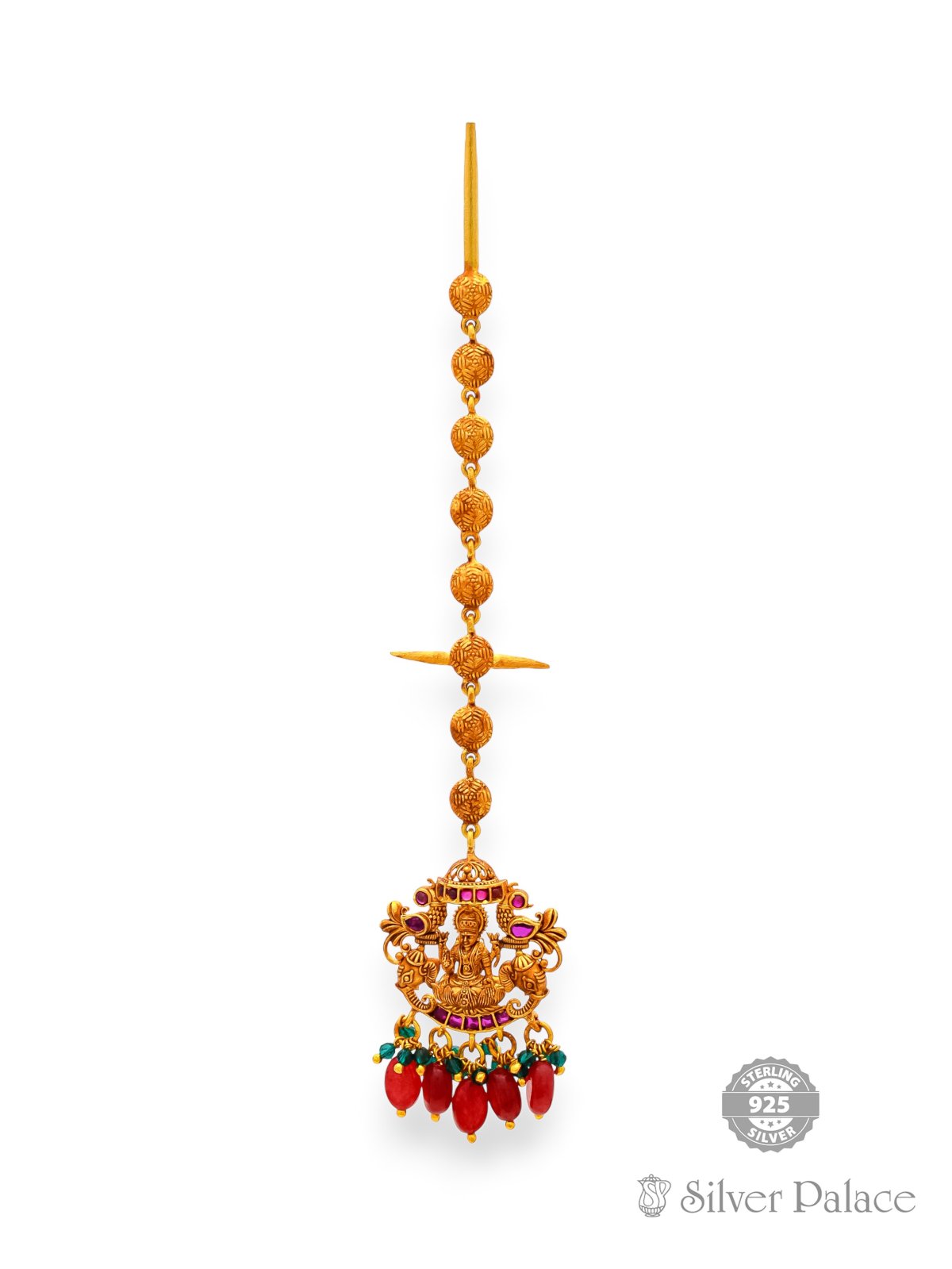925 SILVER GOLD POLISHED LAKSHMI MOTIF NETTHI CHUTTI FOR WOMEN ANITE COLLECTION 