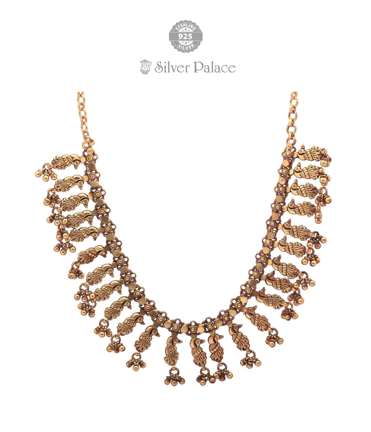 GOLD POLISH STYLISH FANCY PARTY WEAR NECKLACE FOR WOMEN