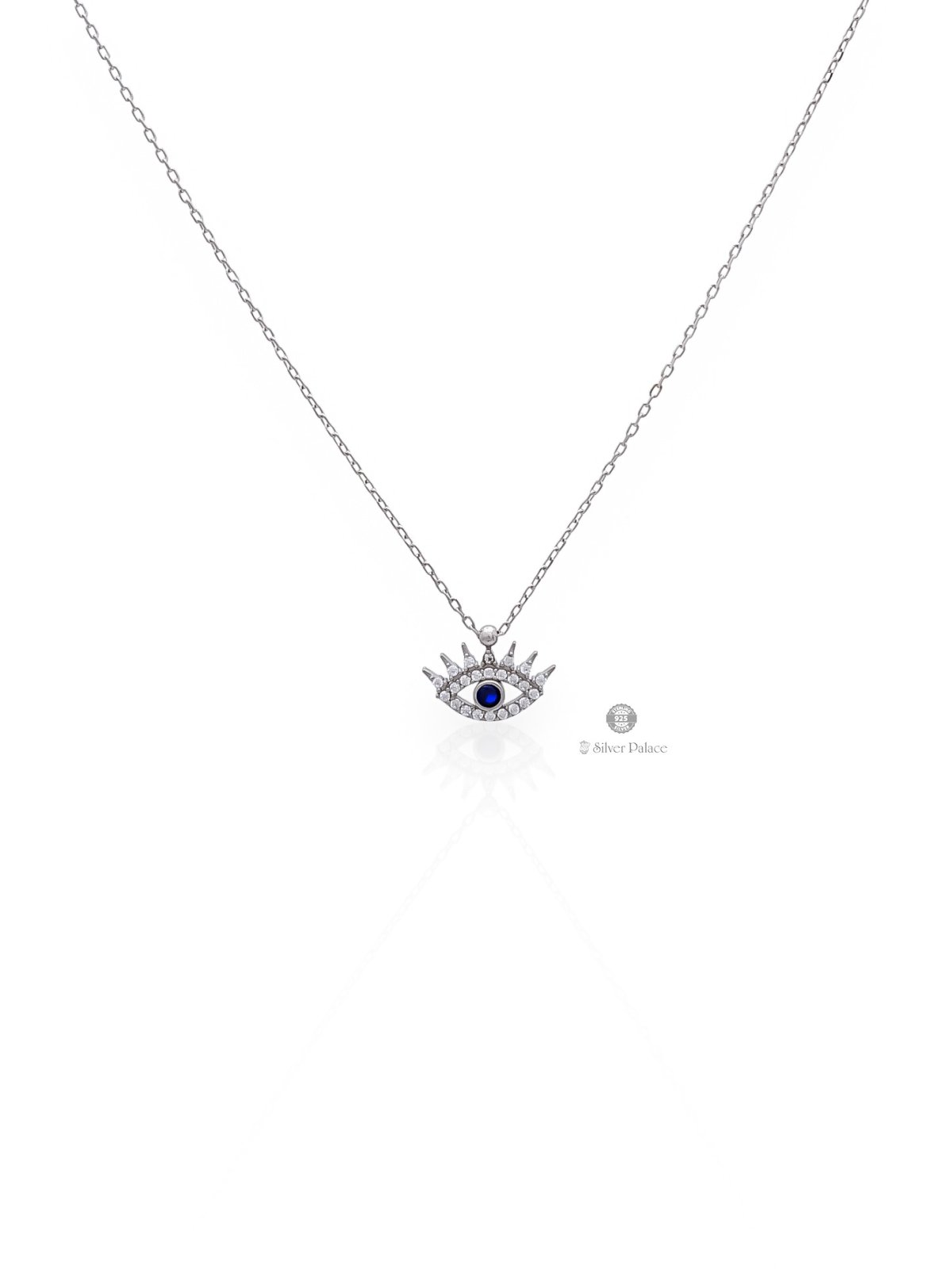 925 STERLING SILVER EVIL EYE WITH WHITE STONE CHAIN FOR GIRLS PUYA COLLECTION 