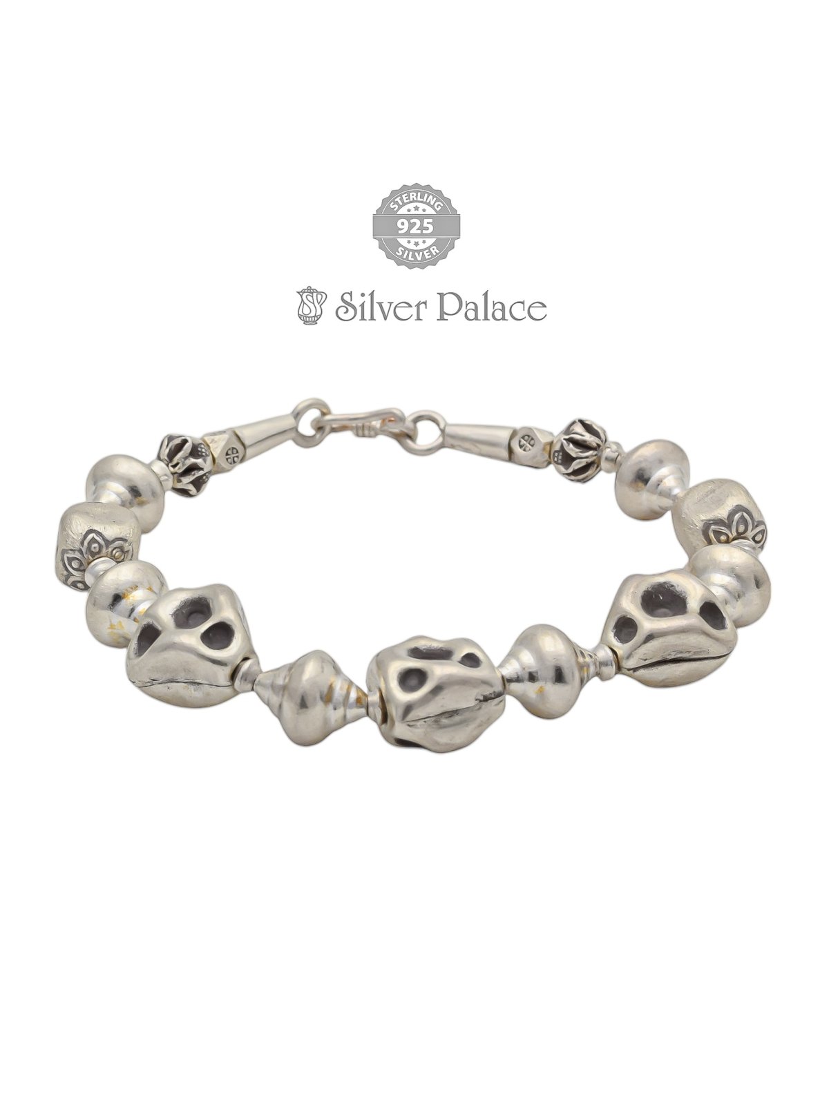 925 Sterling Silver Vintage Beaded Bracelet For Girls Bhava Collection