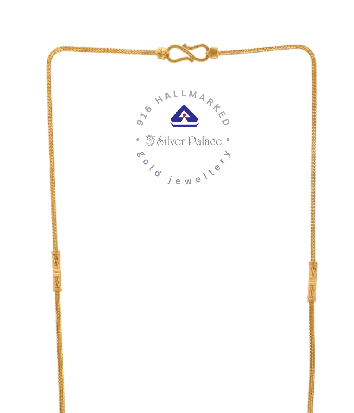 916 Pure Gold Kanche Chain Weight 20.490 Gram, Length 26inches Rhodium ...
