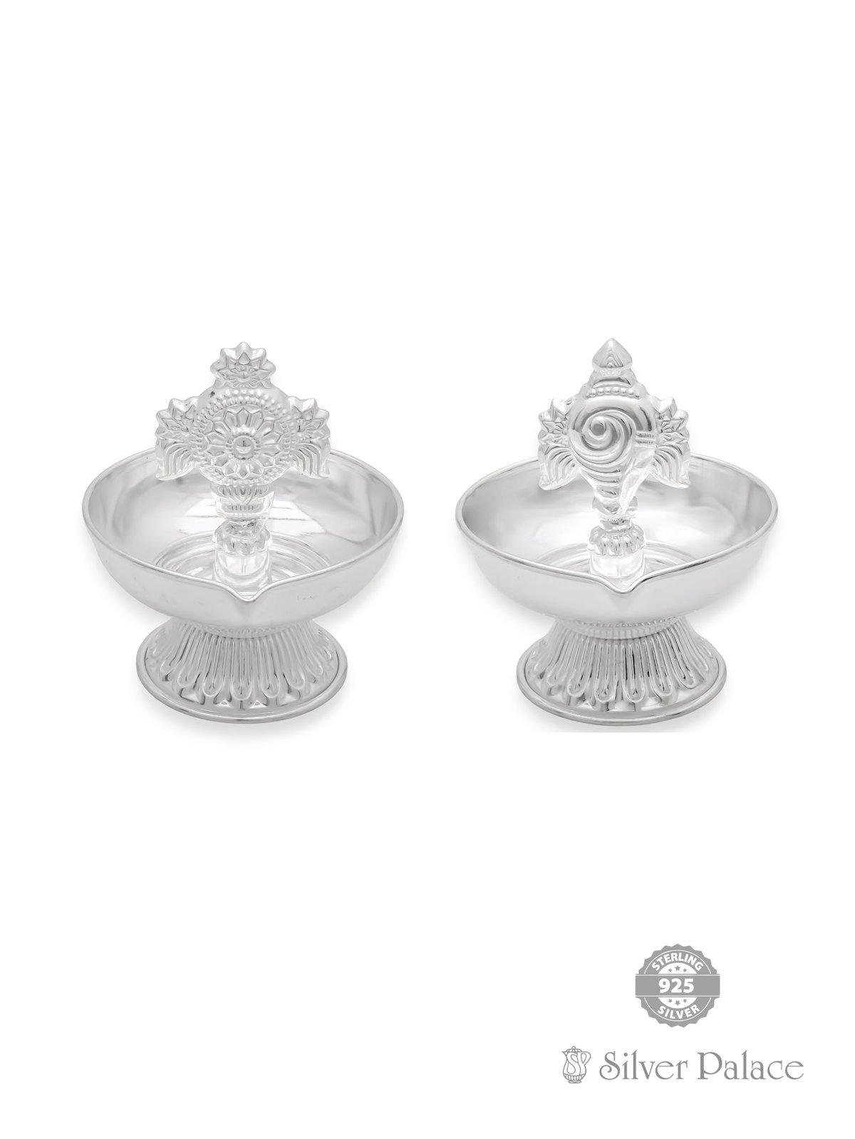 925 Sterling Silver Sangu ,sakkaram Lamps For Pooja Silver Palace