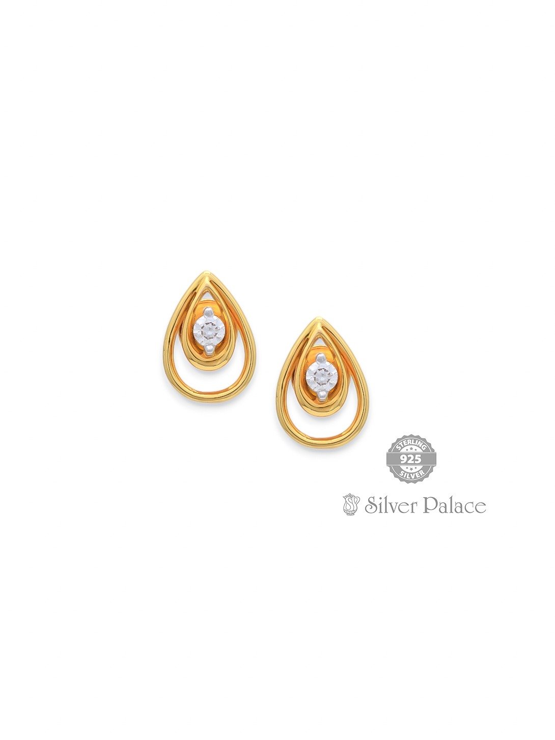 18kt gold water drop design NATURAL VVS1 diamond stud for girls kanche collection 