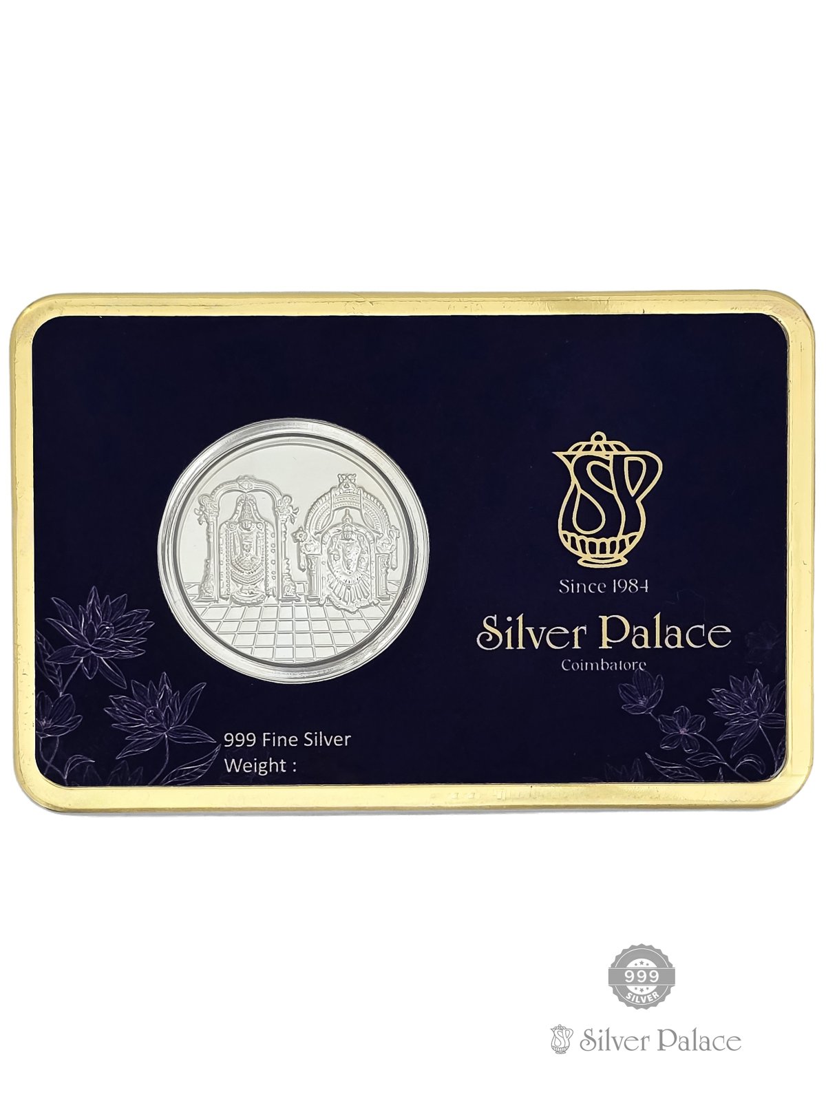 999 FINE SILVER BALAJI & PADMAVATHI COIN FOR RETURN GIFTING 