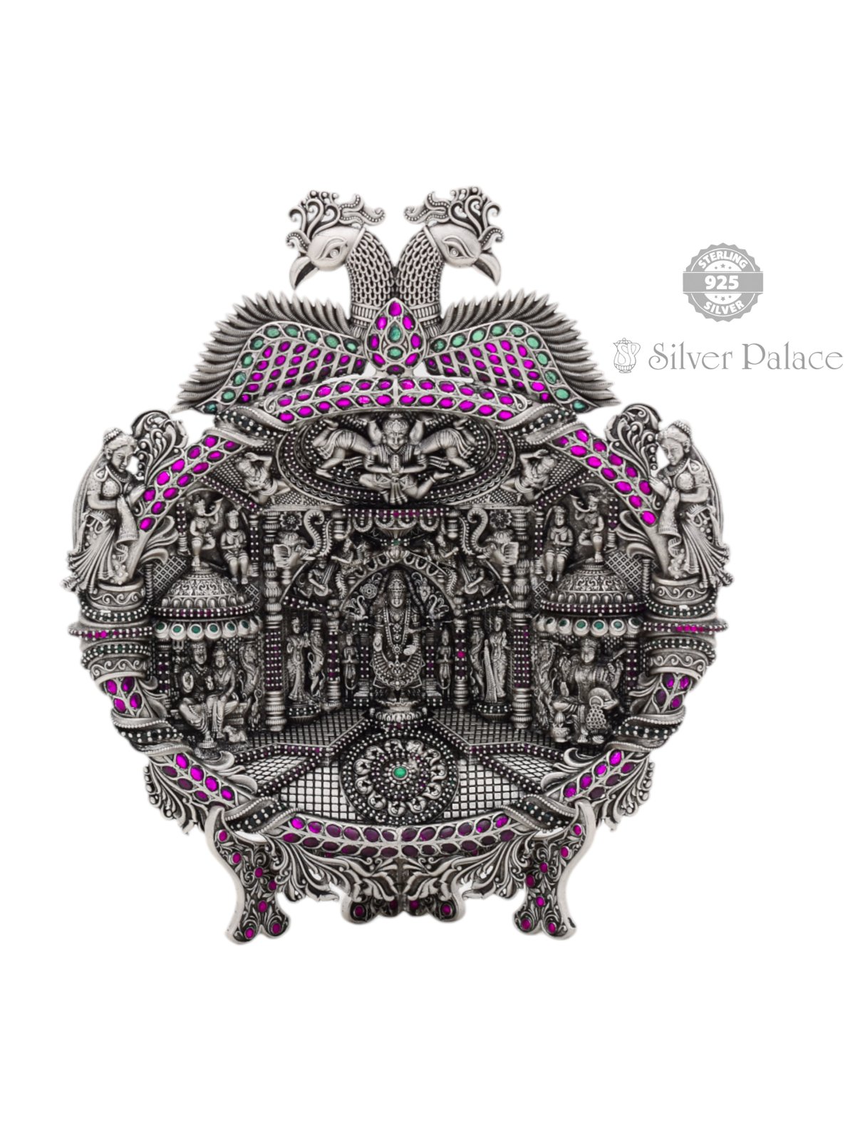 925 ANTIC SILVER BALAJI TEMPLE IDOL WITH STAND FOR POOJA USE
