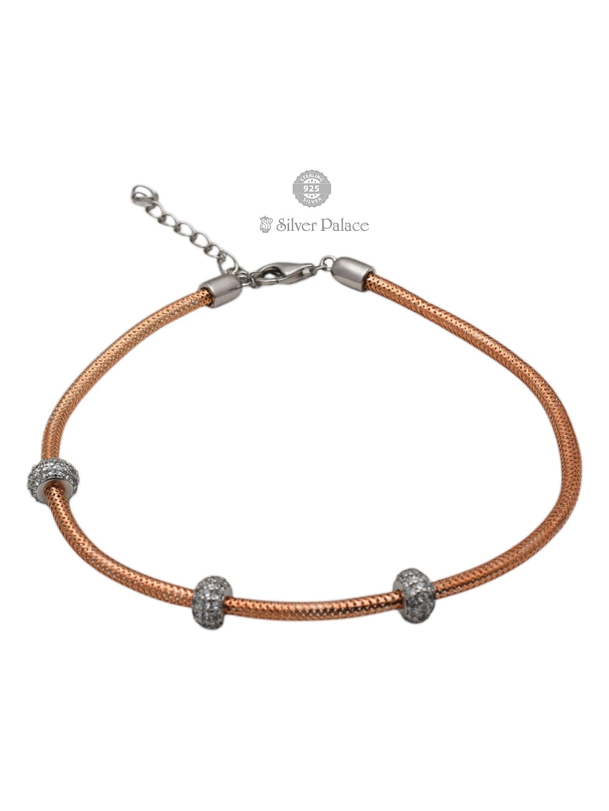 92.5 SILVER ROSE GOLD STYLISH BRACELET FOR GIRLS SHEYA COLLECTION
