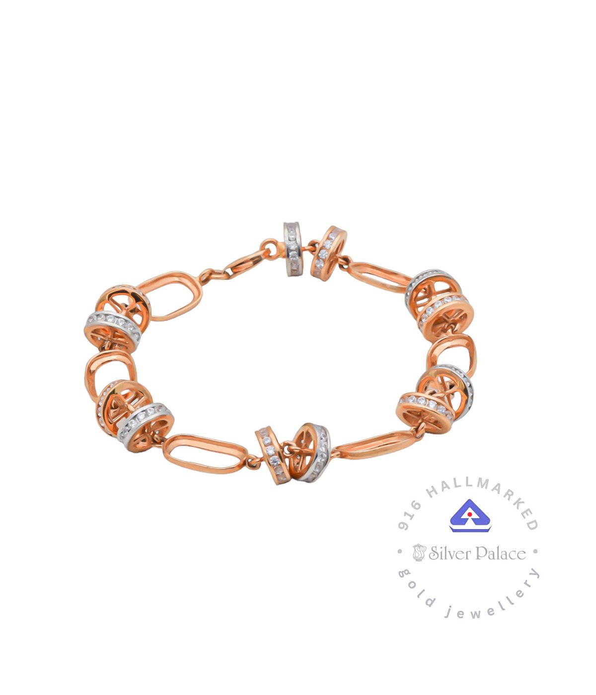 Kanche Collections 22KT Purity Rose Gold & Fancy Design , CZ Stone Studded With Party Wear  Bracelet For Kids