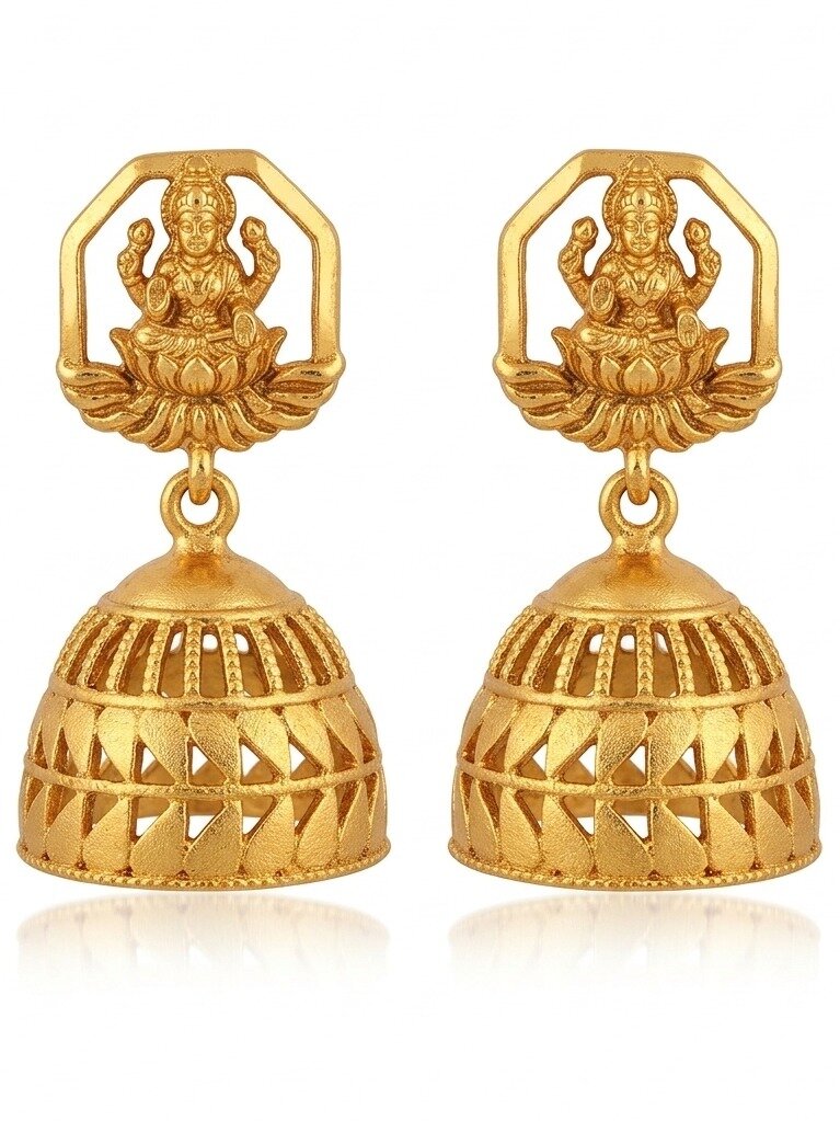 925 SILVER GOLD POLISHED  JHUMKI FOR GIRLS ANITE COLLECTION 