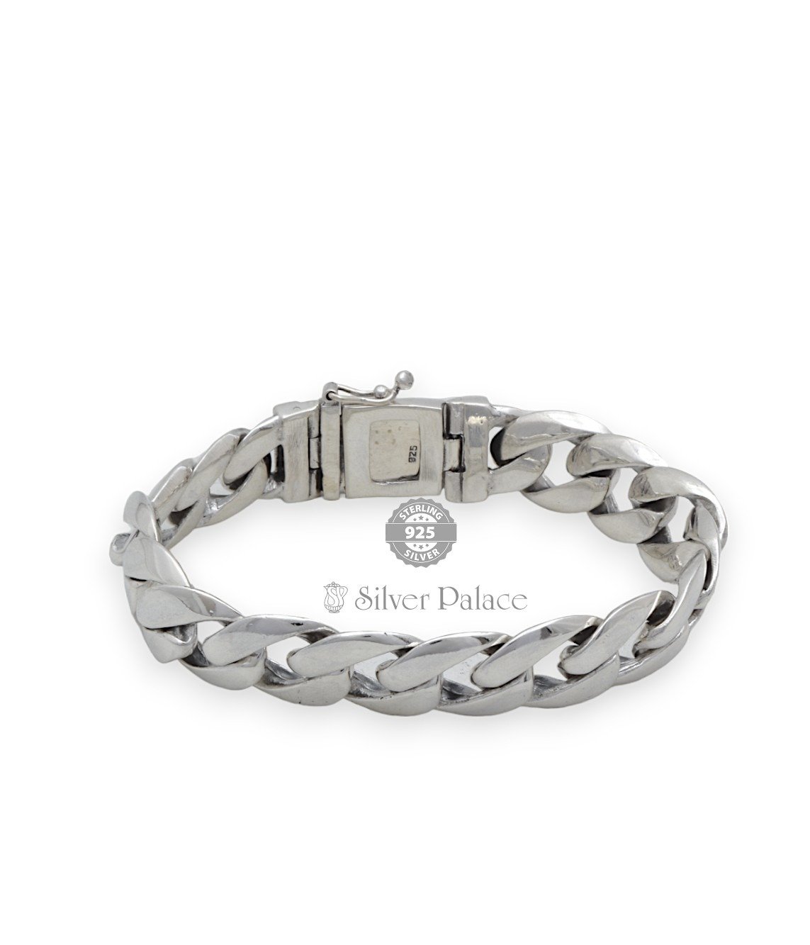 92.5 Sterling Silver Cuban Link Chain Bracelet For Boys