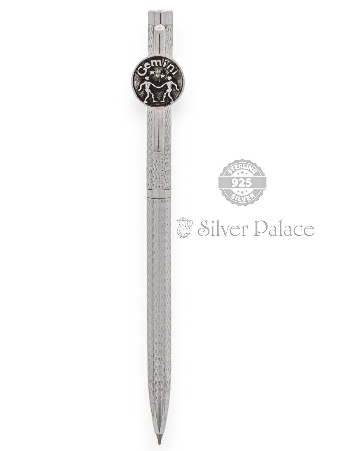 999 PURE SILVER GEMINI ZODIAC SIGN BALLPOINT PEN FOR GIFTING