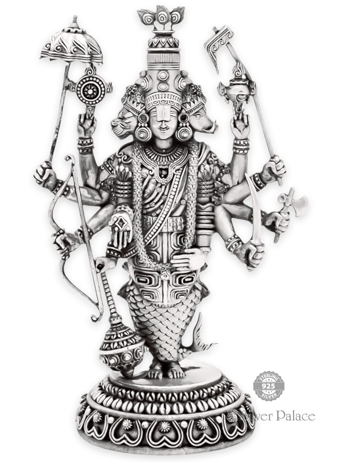 925 OXIDISED SILVER LIGHT WEIGHT DHASAVATHARAM FACE LC IDOL FOR POOJA PURPOSE