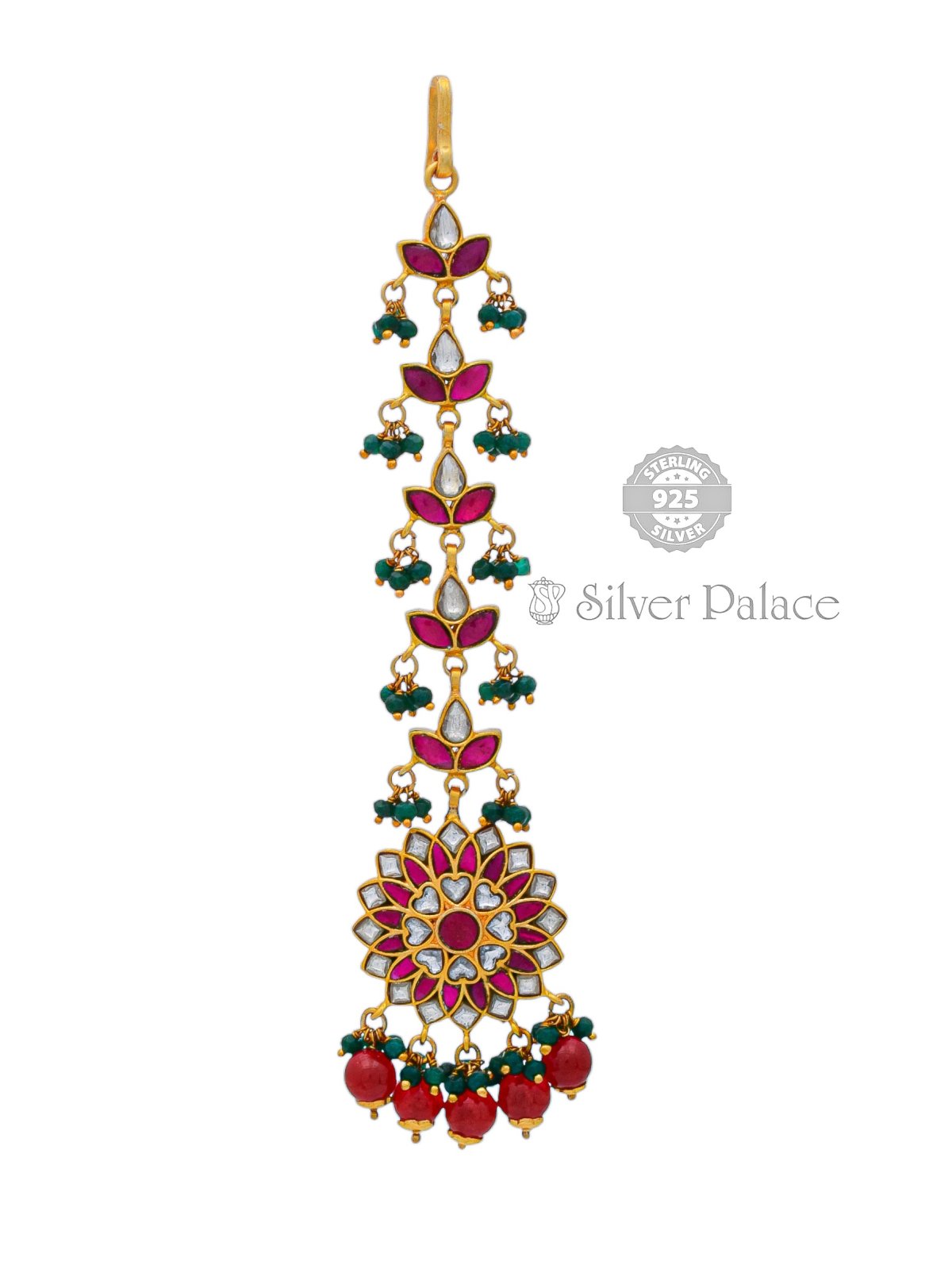 925 SILVER FLORAL DESIGN GOLD POLISHED NETTI CHUTTI FOR GIRLS 