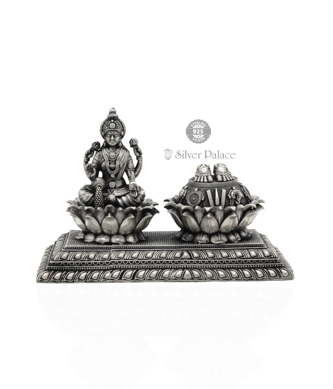 92.5 Oxidised Silver Lakshmi With Perumal Patham For Pooja  Uses
