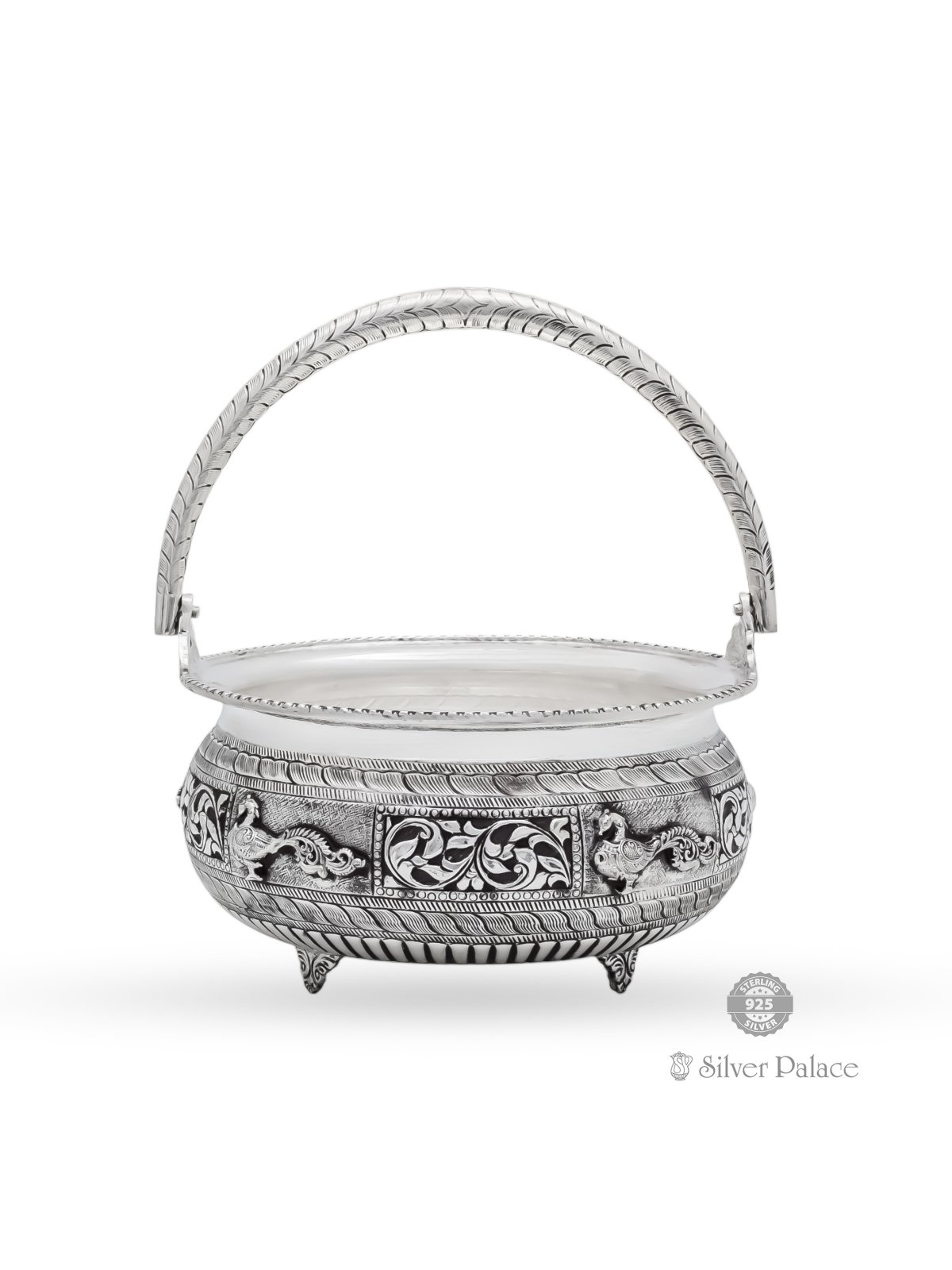 925 OXIDISED SILVER ANNAPAKSHI MOTIF POOJA KOODAI 