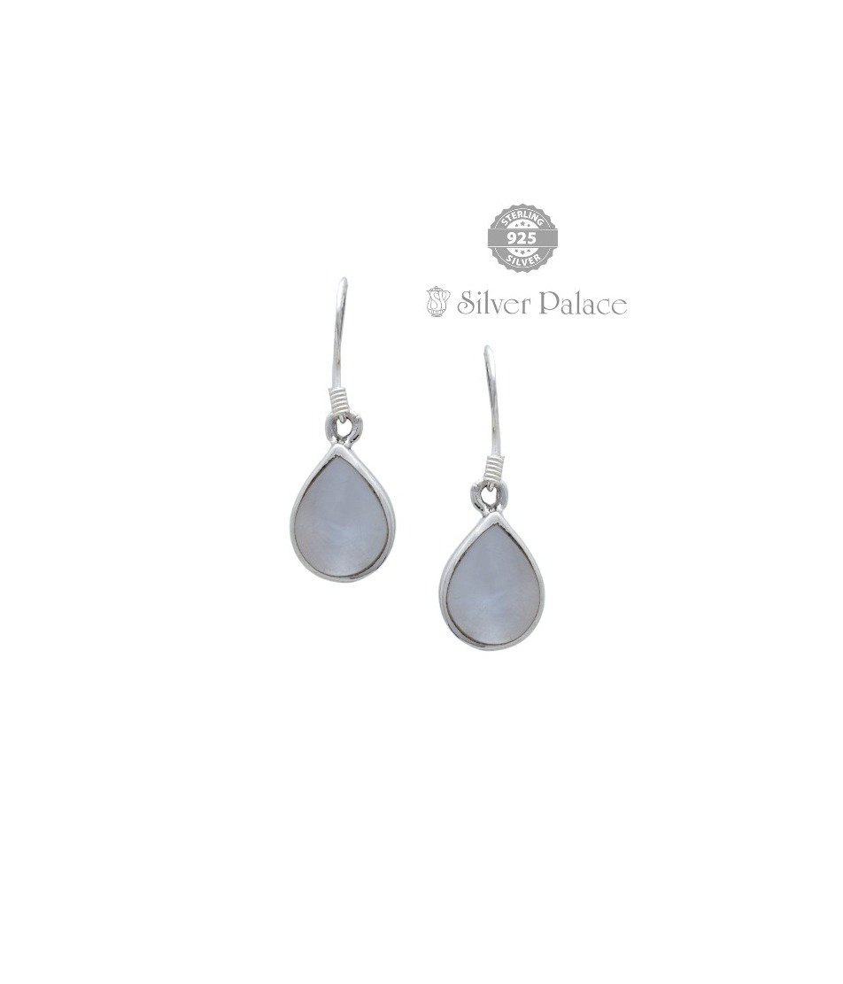 Moonstone Teardrop Sterling Silver Dangle Earrings For Trishe Collections 