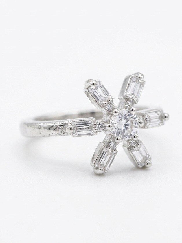 925 SILVER JEWELLERY WHITE STONE  NOSE PIN