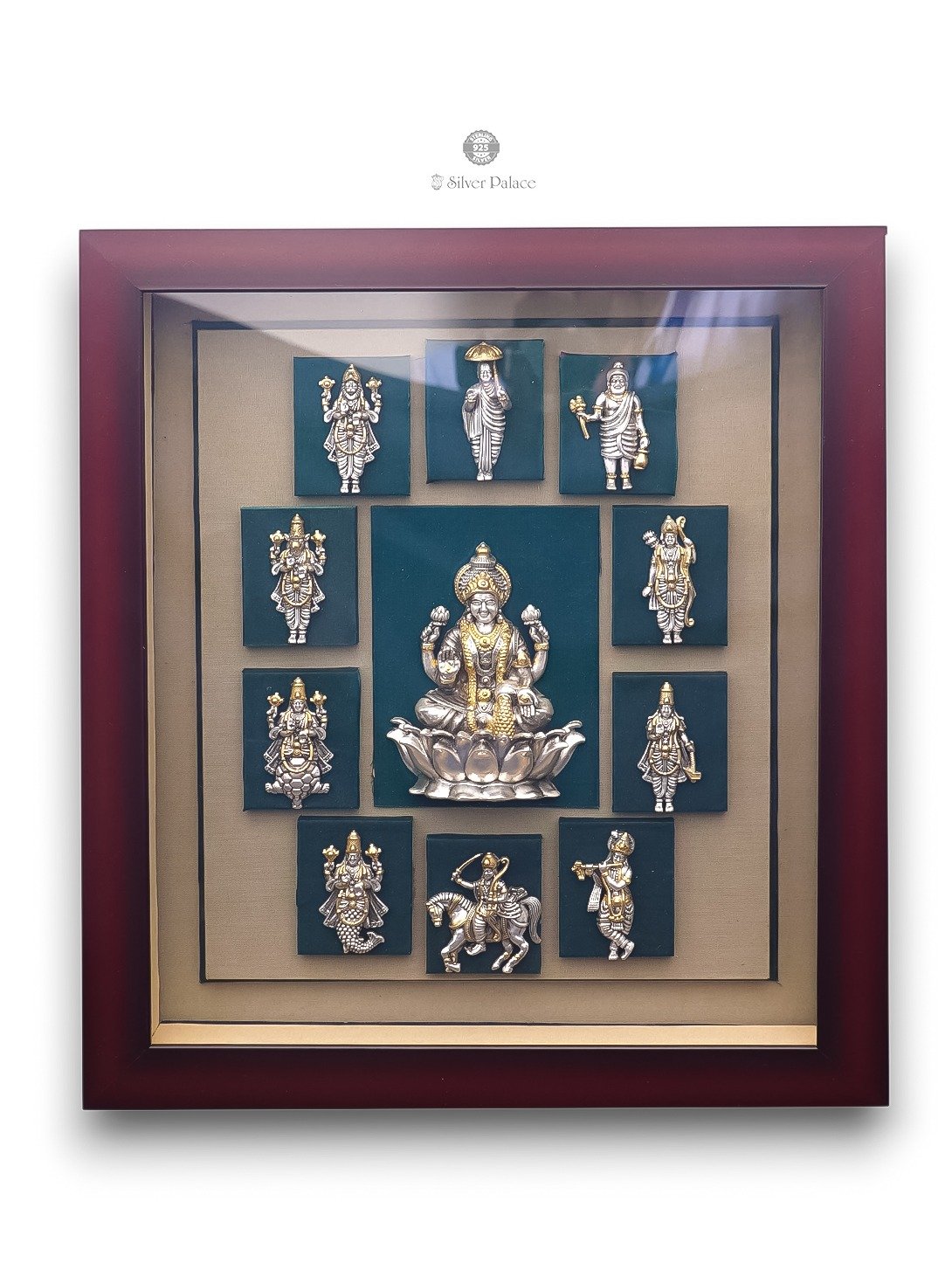 925 SILVER LAKSHMI WITH DASAVATHARAM 2 in 1 PHOTO FRAME LAKSH COLLECTION