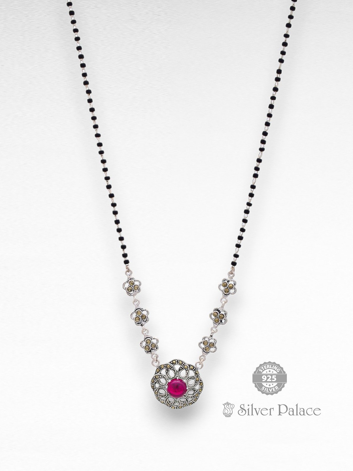 925 STERLING SILVER MARCA STONE MANGALSUTRA FOR WOMEN 