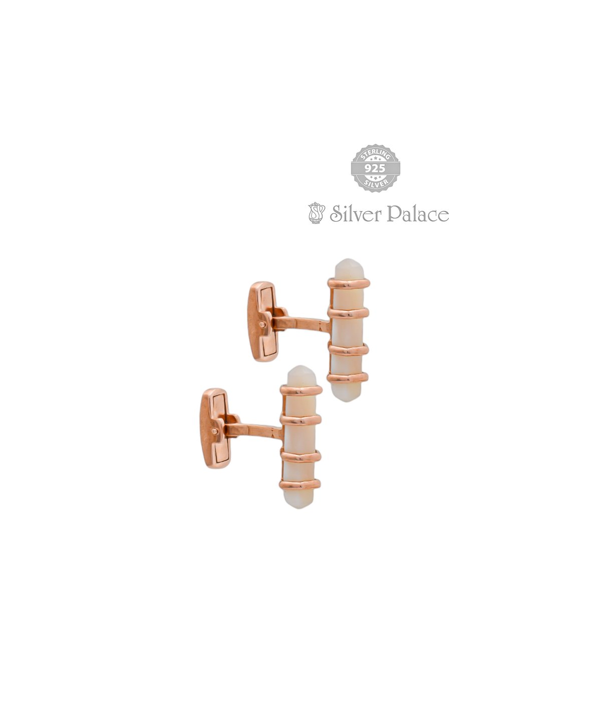 925 STERLING SILVER SHEYA COLLECTION ROSE GOLD CUFFLIBK FOR MEN