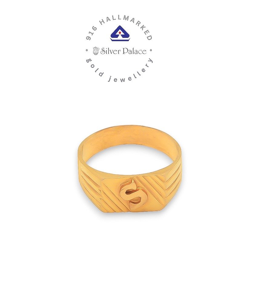 Kanche Collections S Letter Design With Gold RING For  Mens & Boys